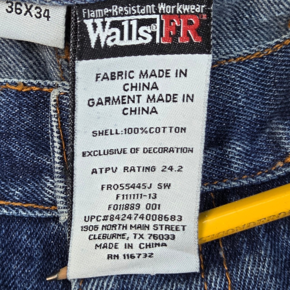 Walls FR Denim Carpenter Shorts Men 36 Flame Resistant Utility "CUSTOM" Cut Offs - Picture 8 of 13